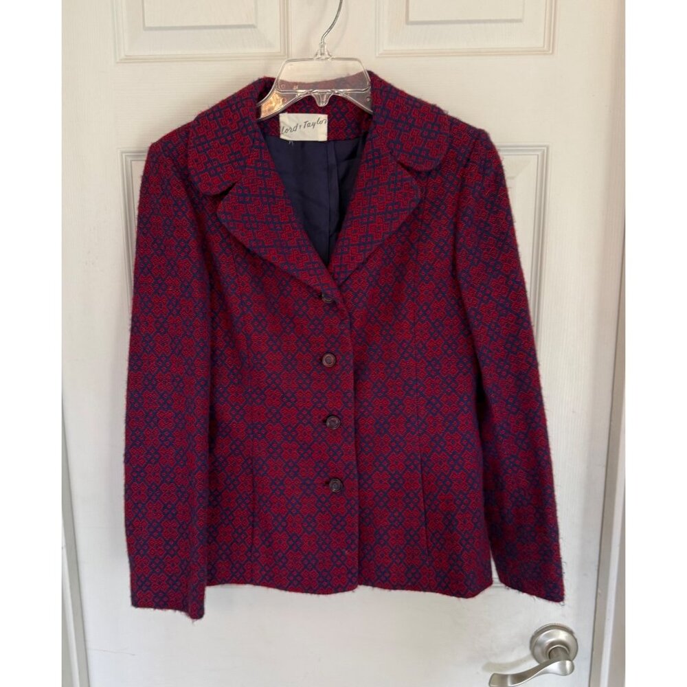 Vintage 70's Reflections By Beverly Moyer Lord & Tylor Wool Dress Suit Small - Picture 2 of 13
